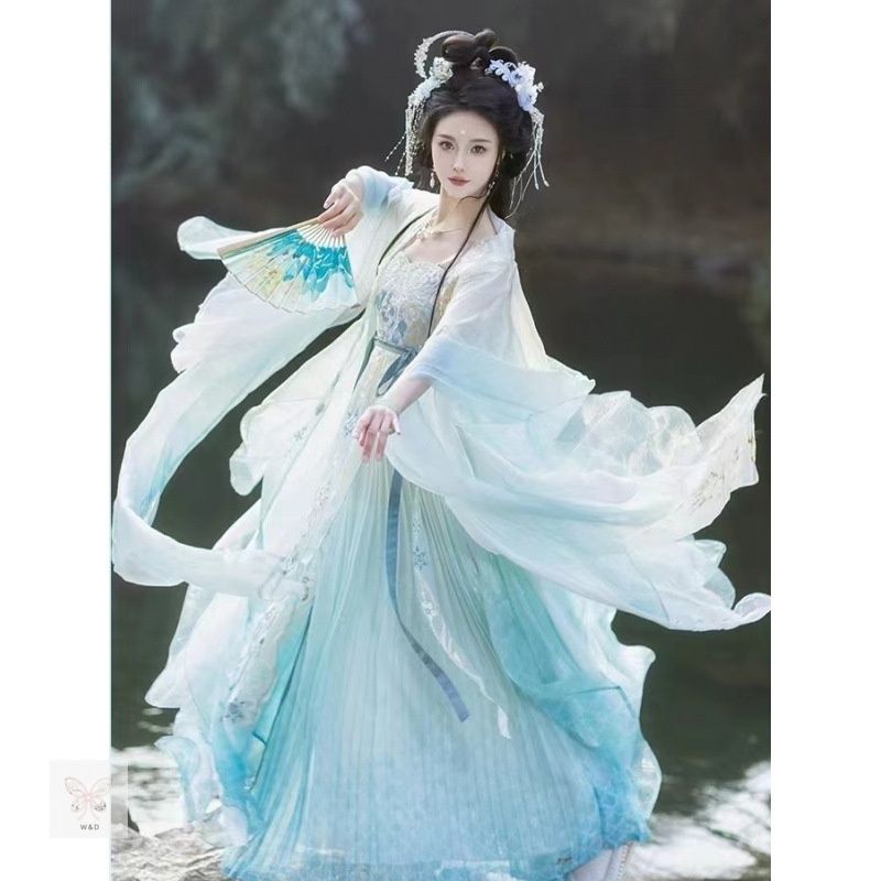 唐制漢服 重工刺繍 大袖 ワンピース 春夏 日常 上品 レトロ フォーマル 大人 繊細な刺繍が春風に舞う 唐代の雅を現代に紡ぐ日常着