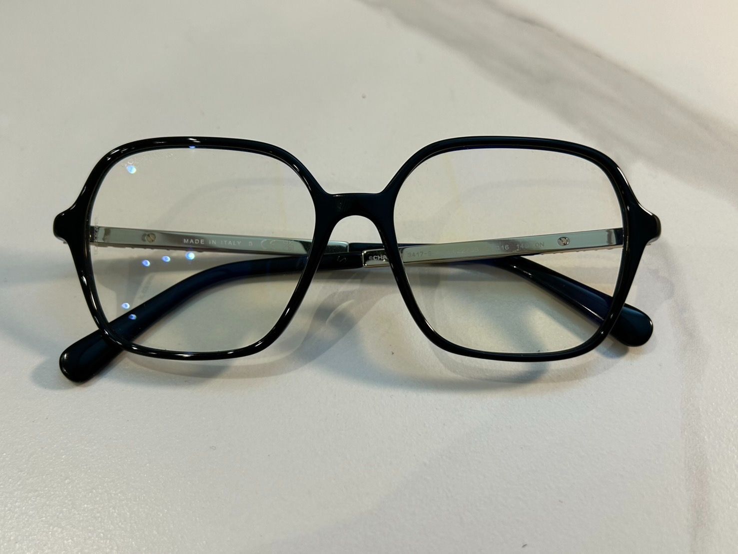 シャネル 3417-S-A ロゴ メガネ ブルーライト ブラック