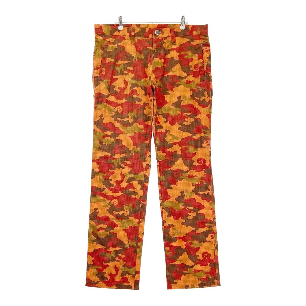 サイズ 4 DANCE WITH DRAGON ダンスウィズドラゴン ロングパンツ チェック 迷彩 カモフラ柄 オレンジ系 240101514523 ゴルフウェア メンズ ストスト