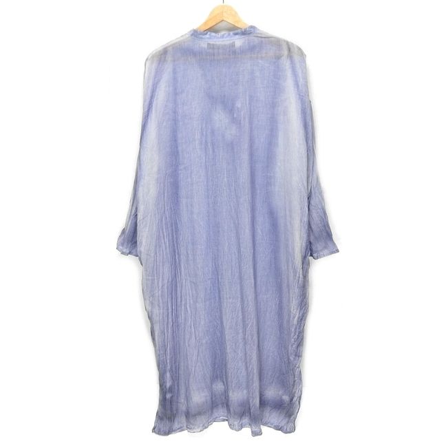 mizuiro ind ミズイロインド ワンピース レディース - ブルーグレー 長袖 ロング シースルー