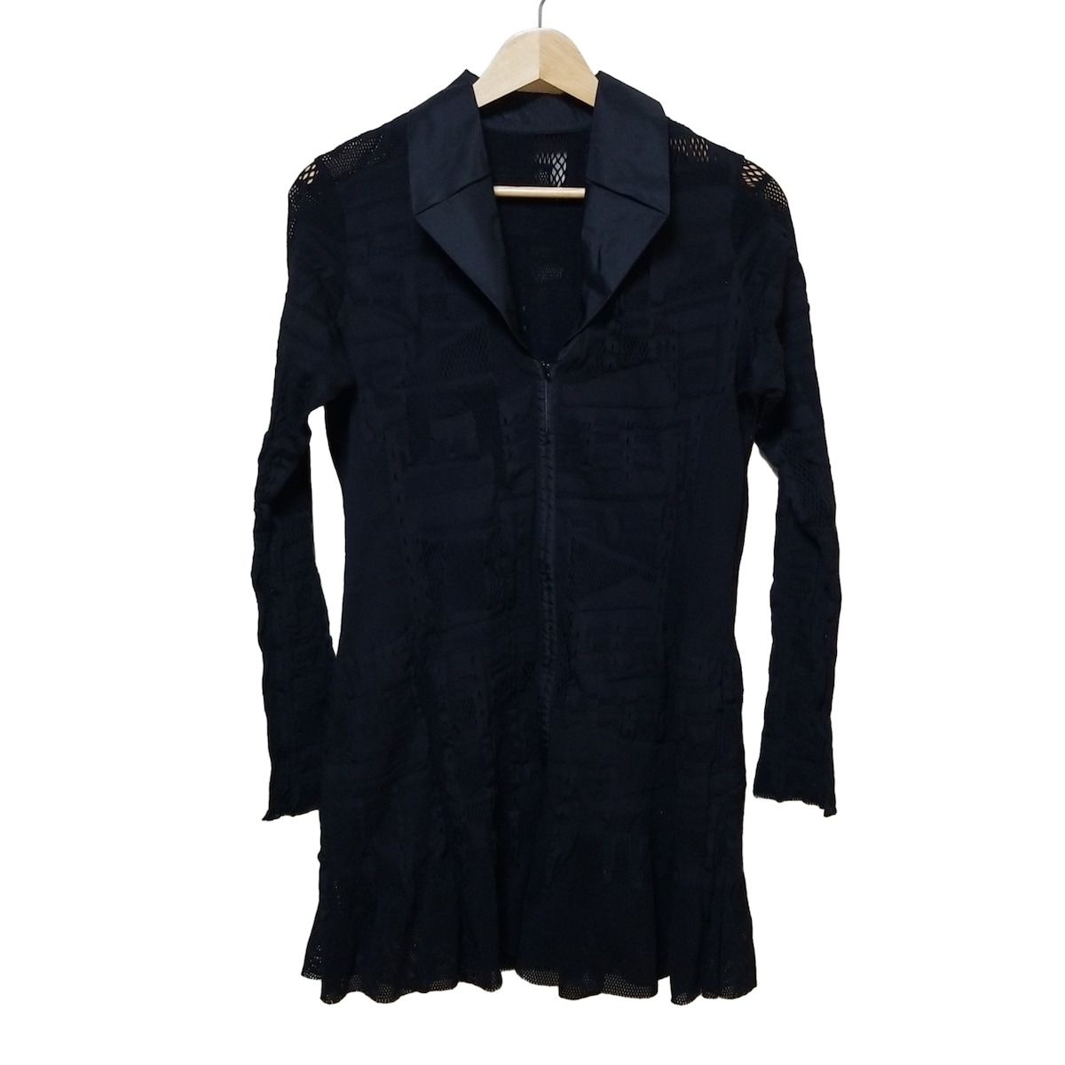 HIROKO KOSHINO ヒロココシノ ワンピース サイズ38 M レディース - 黒 長袖 ミニ ジップアップ