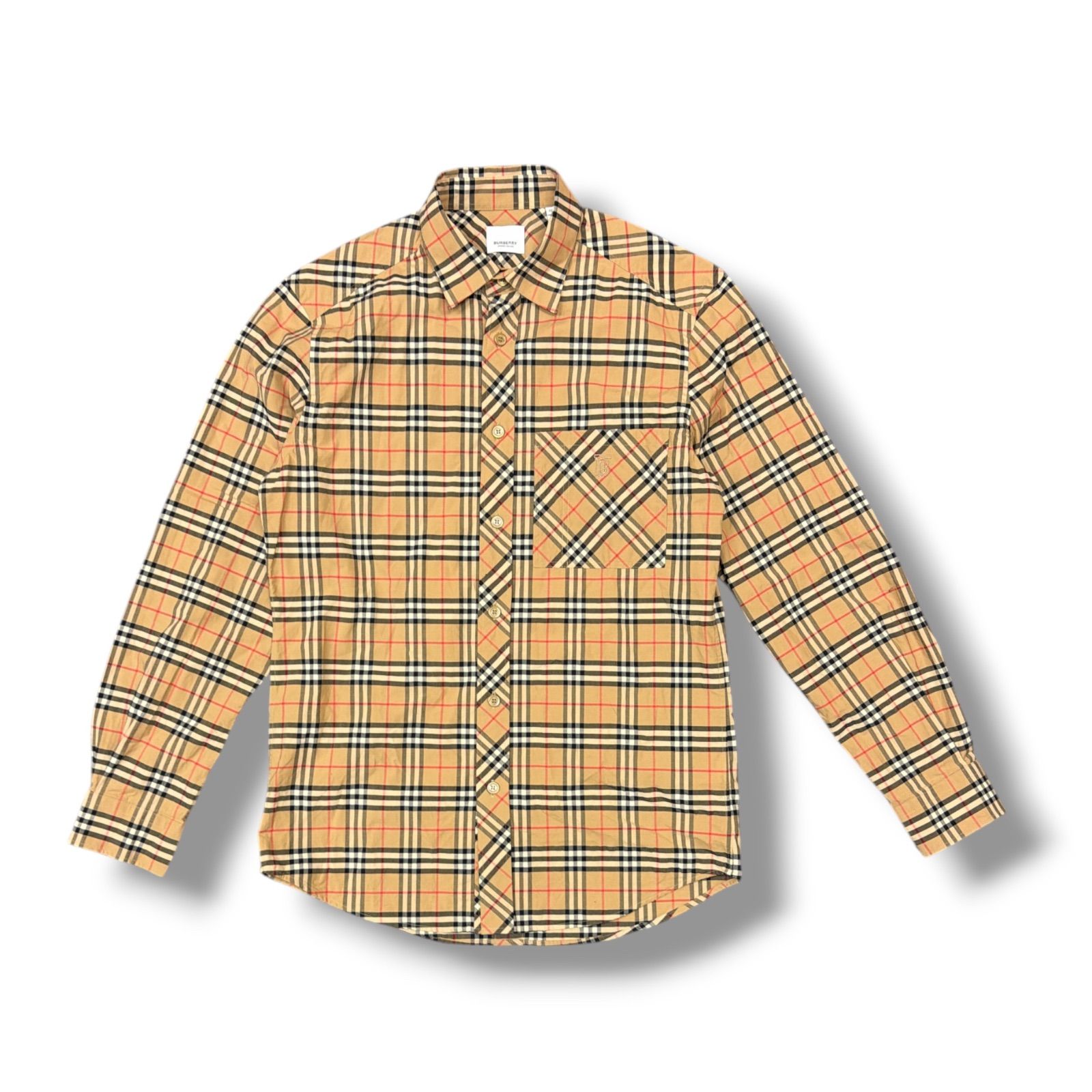 正規 BURBERRY TB刺繍ノバチェックシャツ 長袖 バーバリー 8017560 S 2231M4