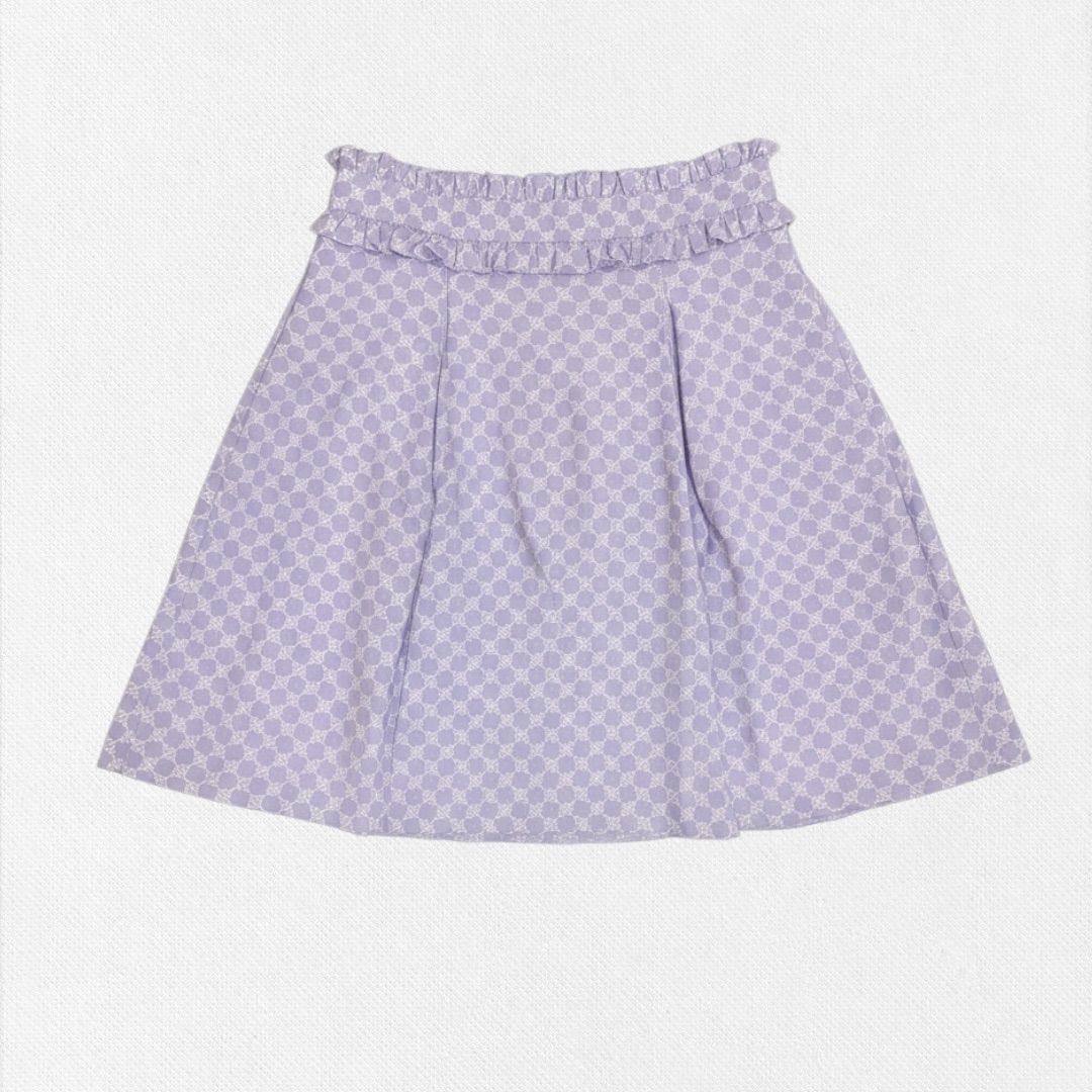 エリザベッタ ELISABETTA FRANCHI ミニスカート 40サイズ ラベンダー ホワイト レディーススカート イタリア製