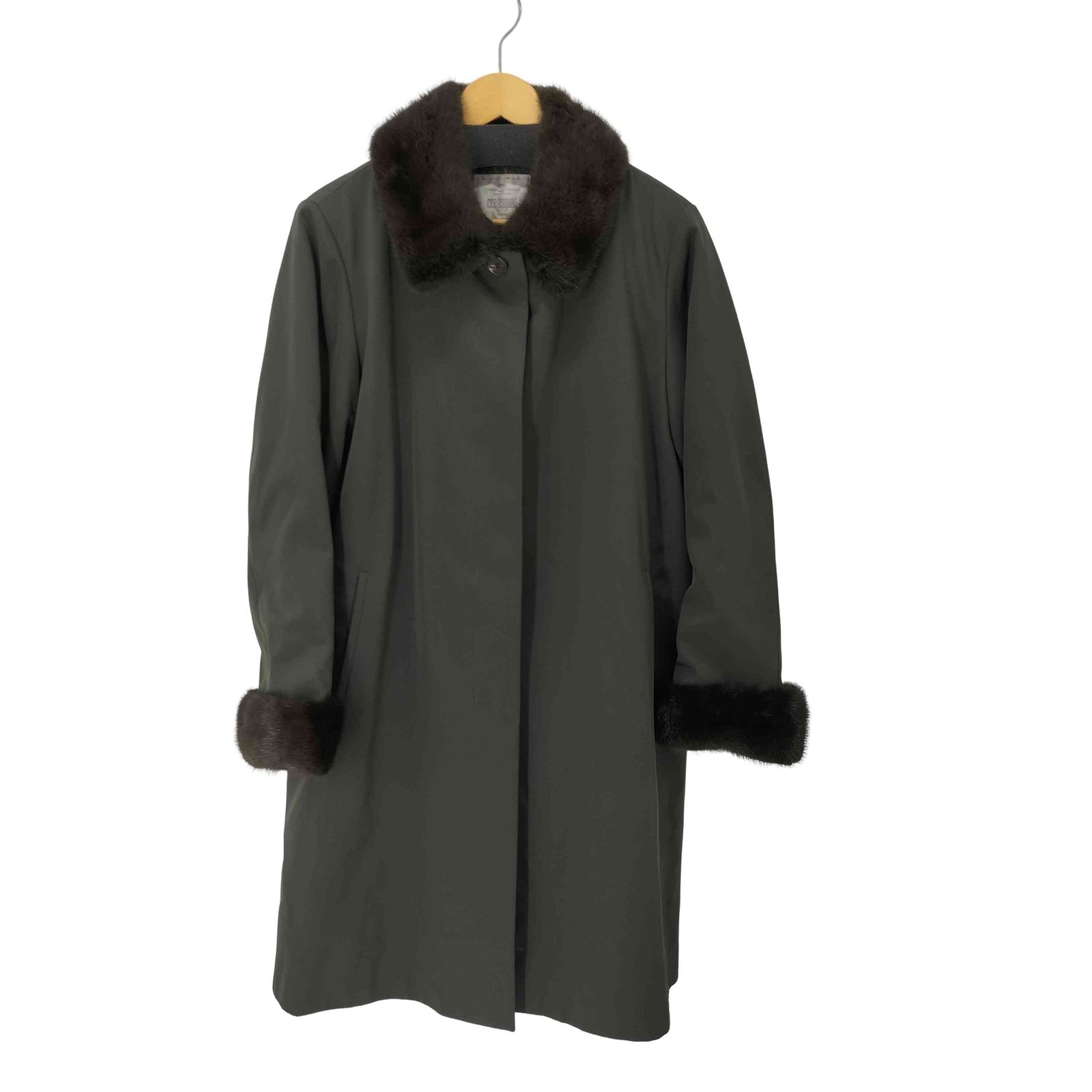 ユーズドフルギ 古着 cee asquait シーアスクワット キルティングライナー 天然毛皮 ステン コート レディース 9AR