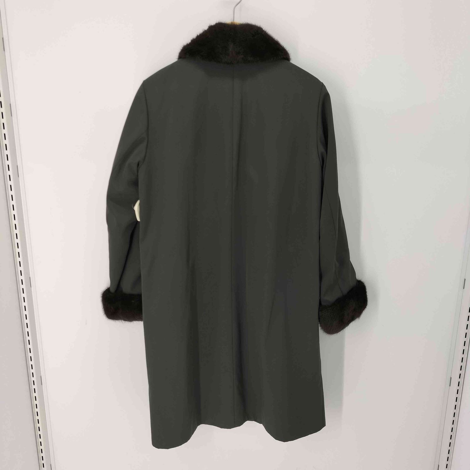 ユーズドフルギ 古着 cee asquait シーアスクワット キルティングライナー 天然毛皮 ステン コート レディース 9AR