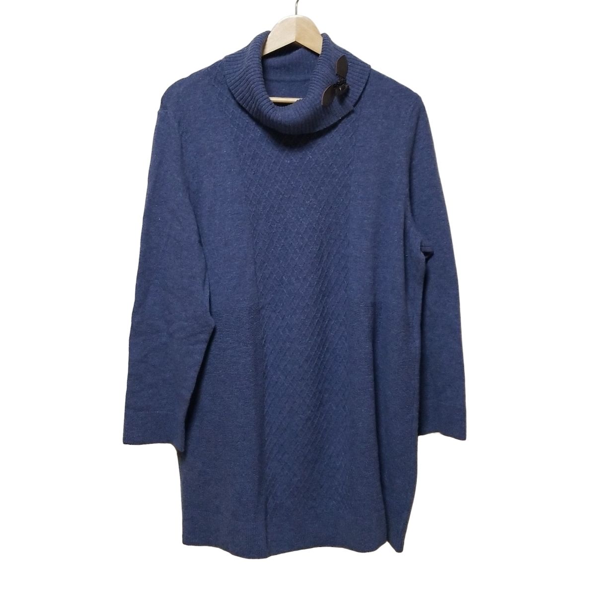 Leilian レリアン チュニック サイズ17 XL レディース - ブルーグレー タートルネック 長袖 ニット