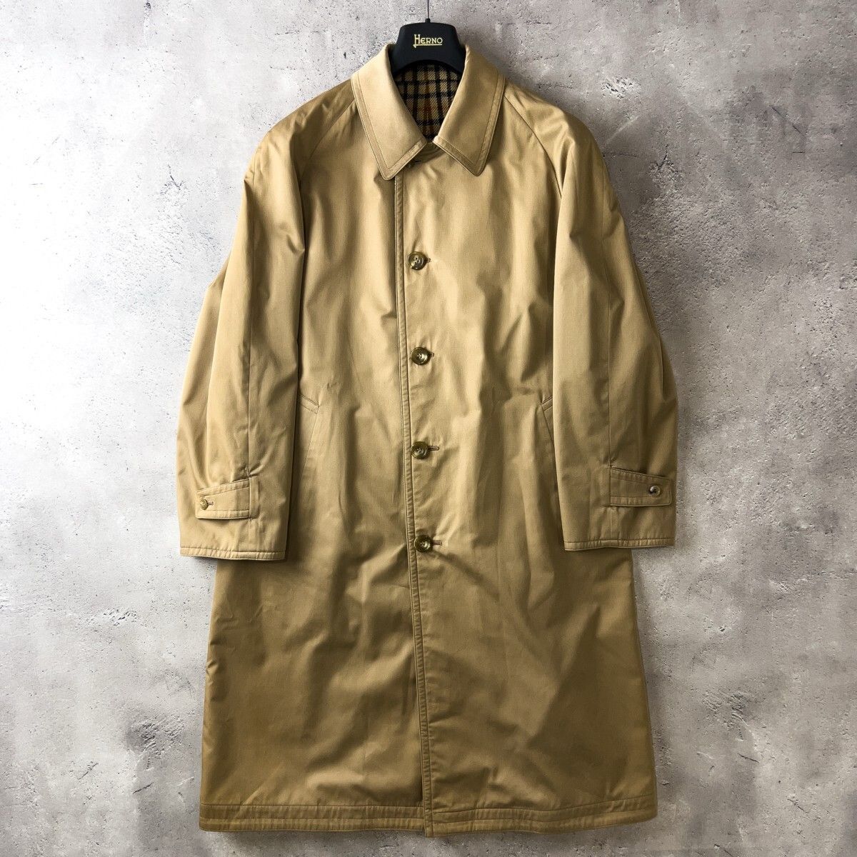 貴重 DAKS ダックス リバーシブル ウール ステンカラーコート メンズ 