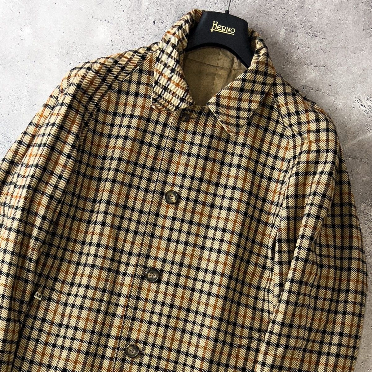 貴重 DAKS ダックス リバーシブル ウール ステンカラーコート メンズ 