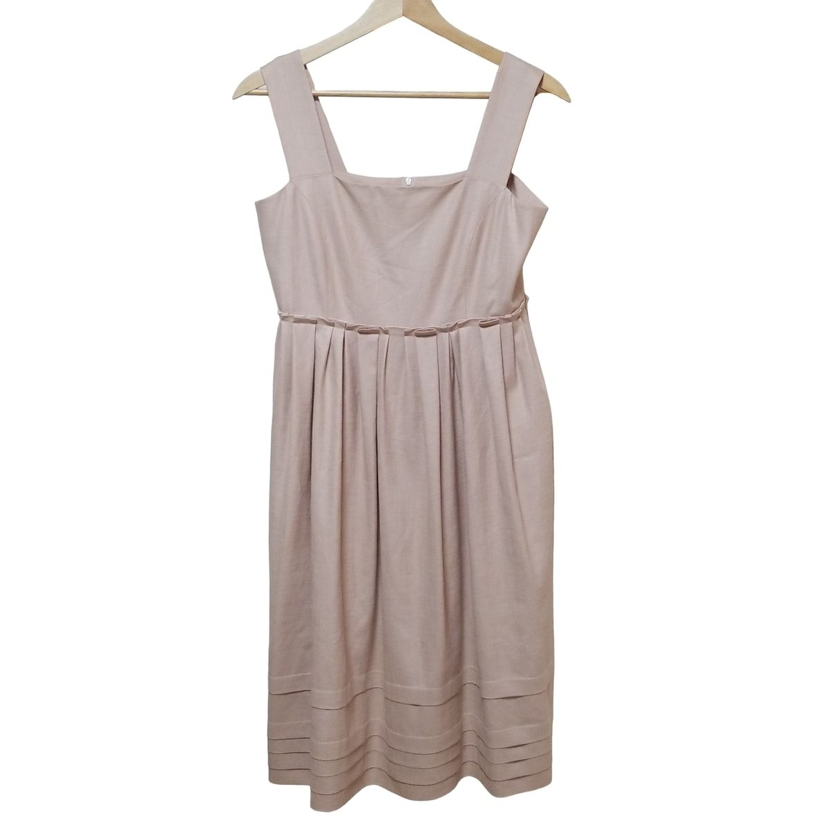 FOXEY NEW YORK フォクシーニューヨーク ワンピース サイズ38 M レディース - 39926 ピンクベージュ ノースリーブ ひざ丈
