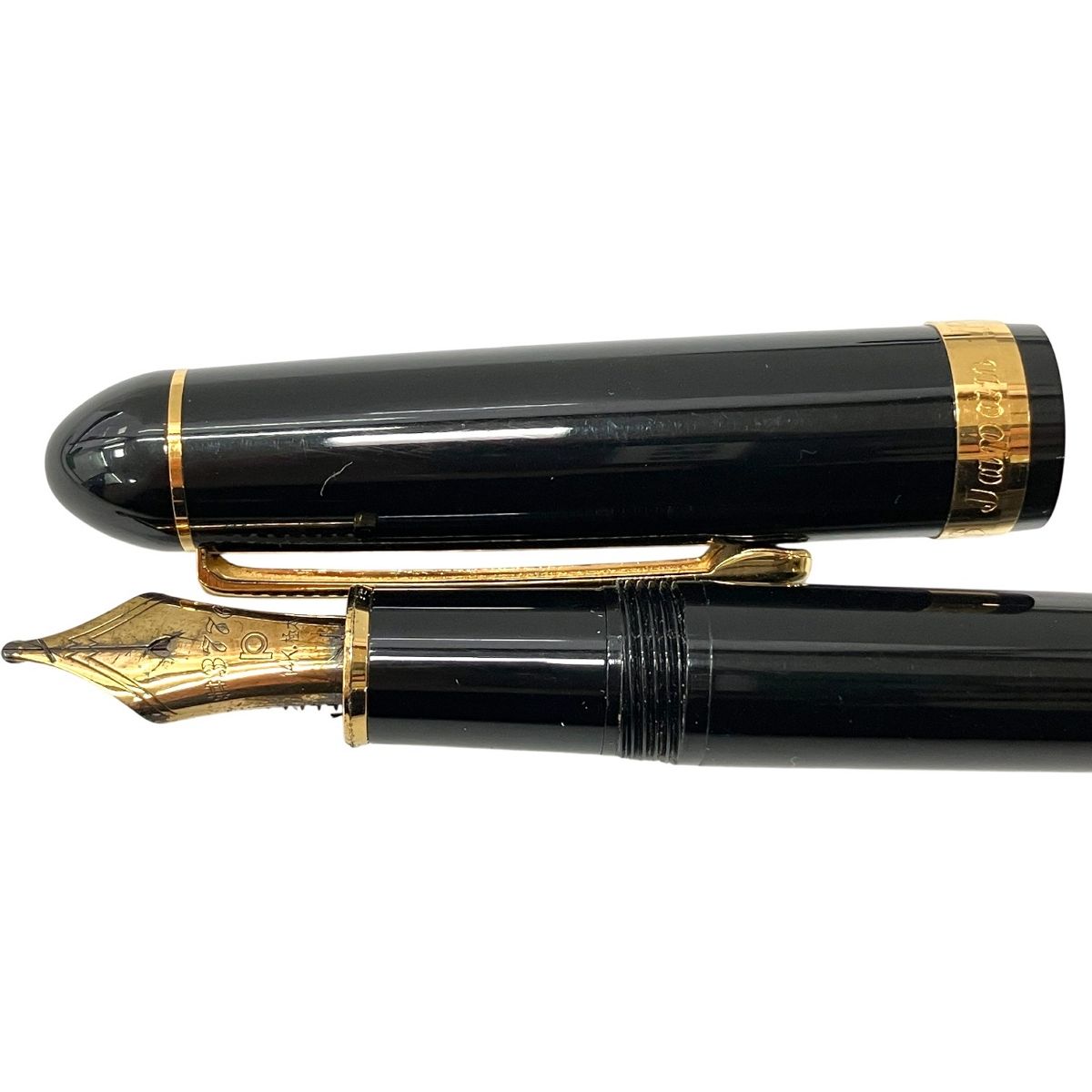 PLATINUM プラチナ 万年筆 3776 14K 太 ブラック×ゴールド ジャンク H10590694
