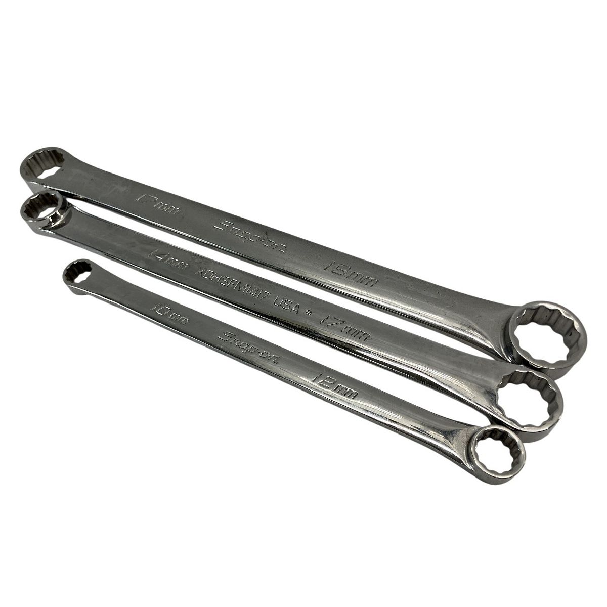 Snap-on XDHSFM ショートストレート メガネレンチ 10-19mm 3点セット 工具 用品 スナップオン W10589054