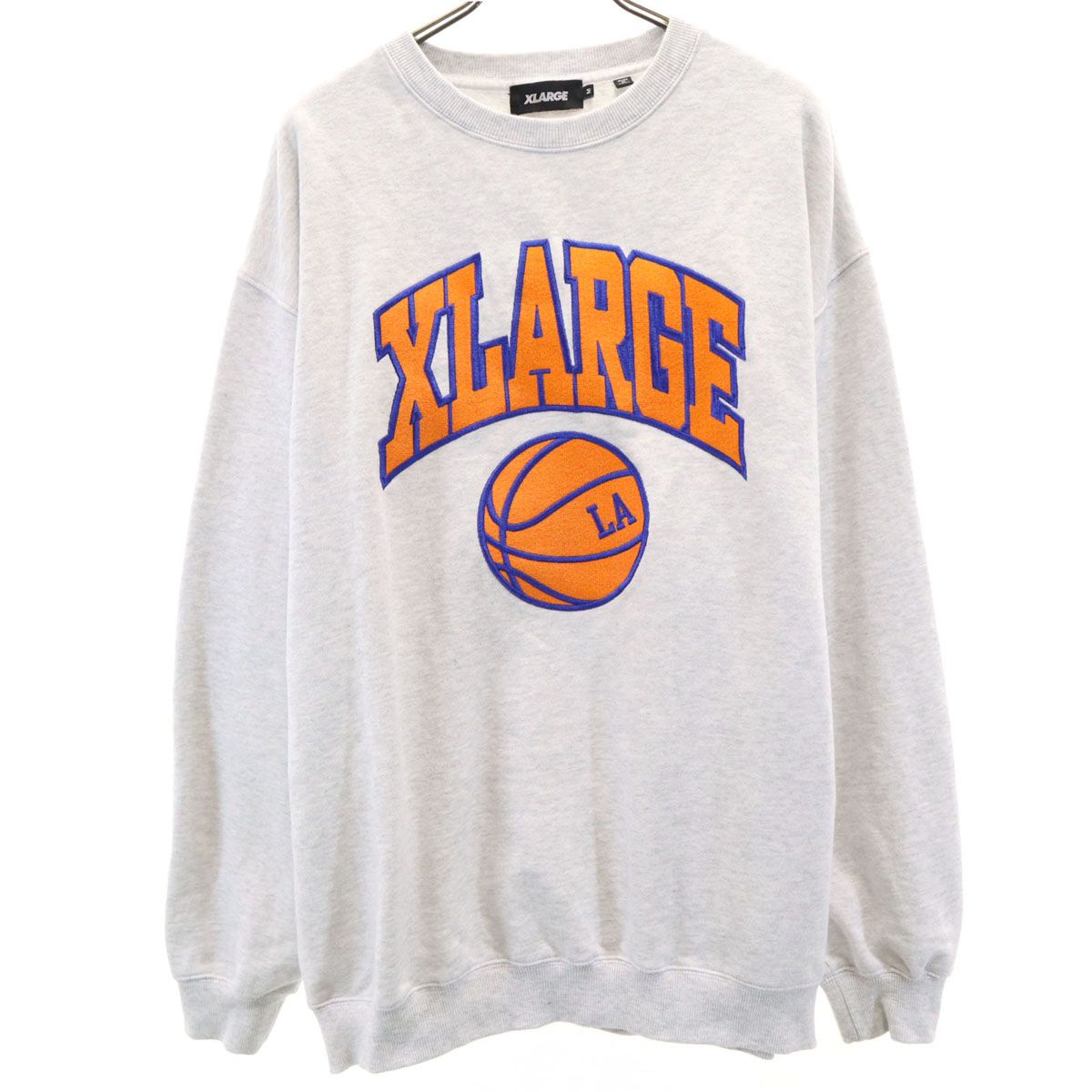 XLARGE エクストララージ 長袖 トレーナー M ライトグレー スウェット メンズ 古着