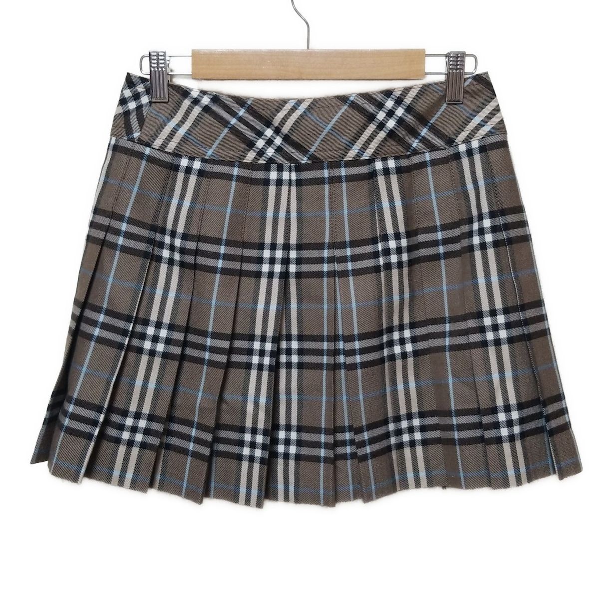 Burberry Blue Label バーバリーブルーレーベル 巻きスカート サイズ38 M レディース - ブラウン×ベージュ×マルチ ミニ チェック柄