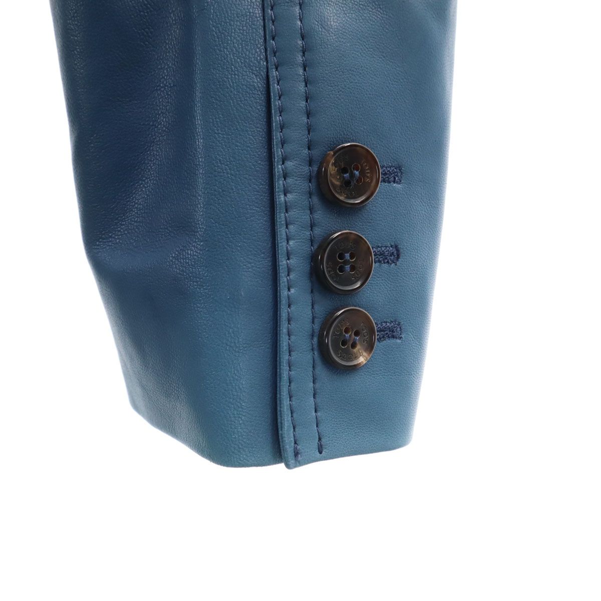 TOD'S トッズ イタリア製 レザージャケット 40 ブルー系 レディース