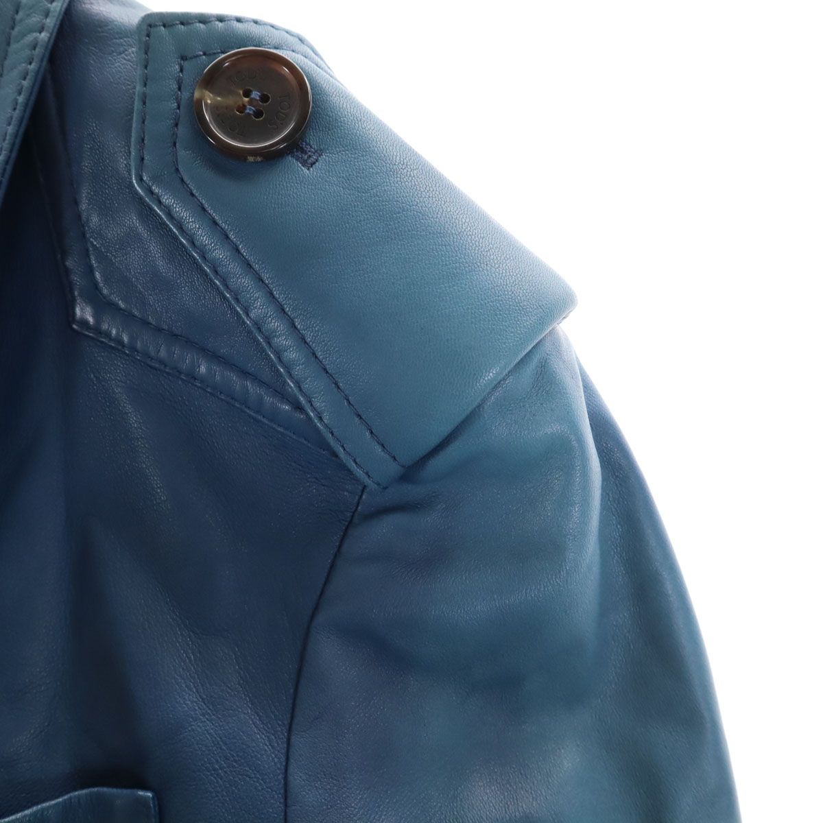 TOD’S トッズ イタリア製 レザージャケット 40 ブルー系 レディース TOD'S トッズ イタリア製 レザージャケット 40 ブルー系 レディース