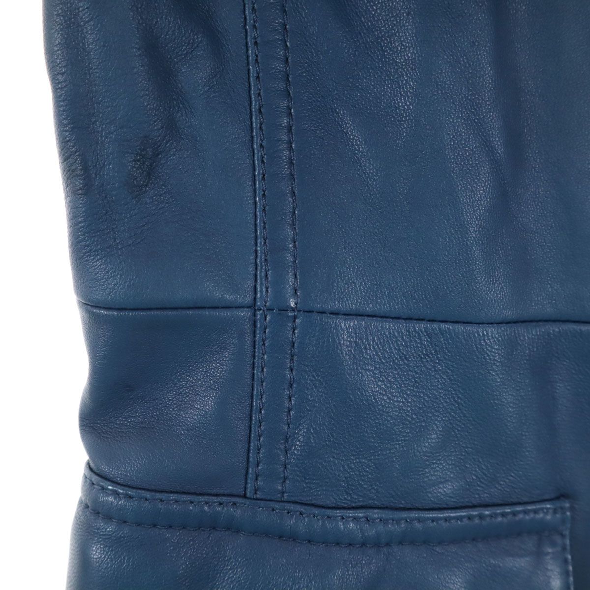 TOD'S トッズ イタリア製 レザージャケット 40 ブルー系 レディース