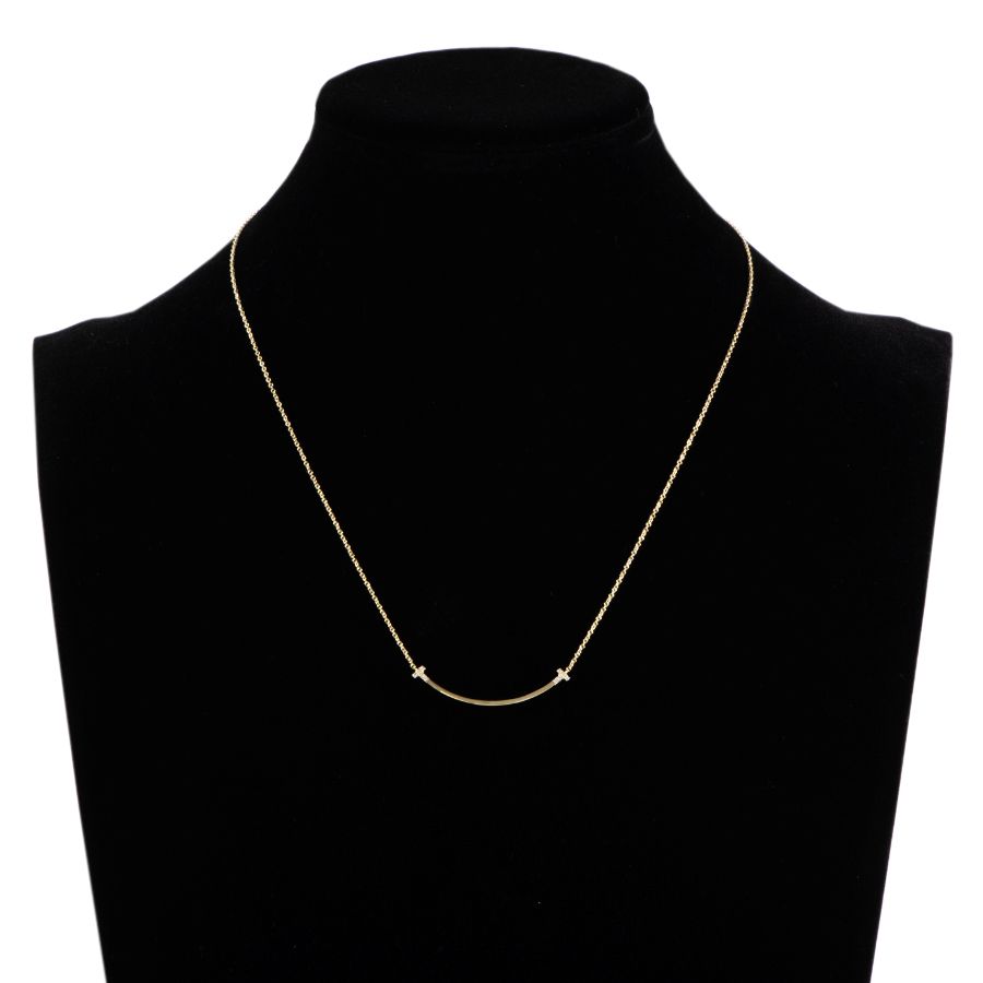 TIFFANY-Co. ティファニー Tスマイル ペンダント スモール ネックレス ダイヤモンド ゴールド FORTGASGNV_COM_BR