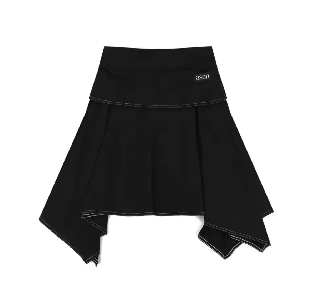 アソン アズオン ブラック アシンメトリー スカート