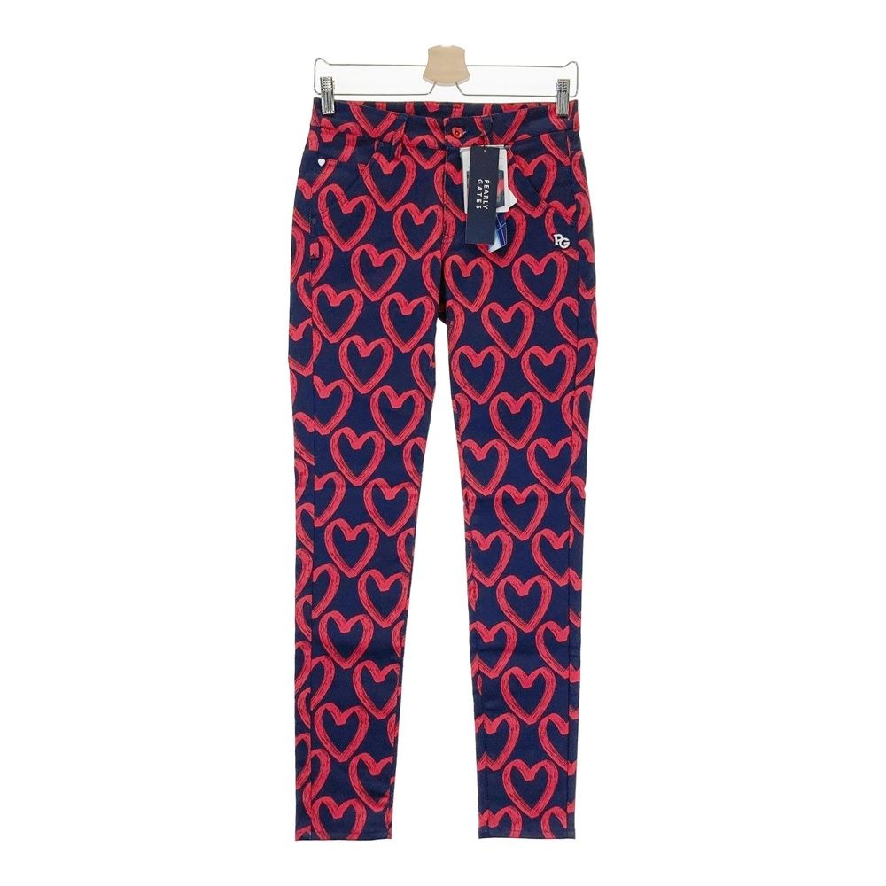 サイズ 0 PEARLY GATES パーリーゲイツ 055-2131306 ストレッチパンツ ハート柄 ネイビー系 240101551795 ゴルフウェア レディース ストスト