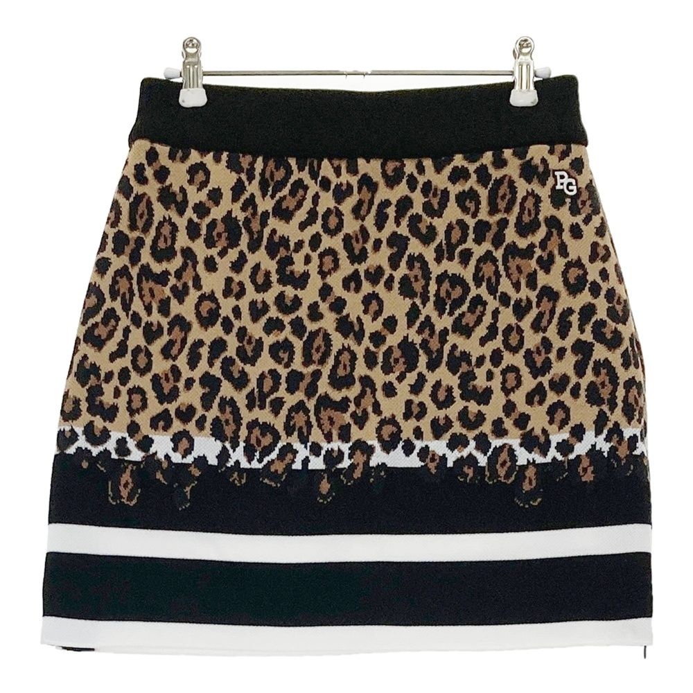 サイズ 1 PEARLY GATES パーリーゲイツ 055-2234032 ウール混 ニットスカート ボーダー レオパード柄 ブラウン系 240101551843 ゴルフウェア レディース ストスト