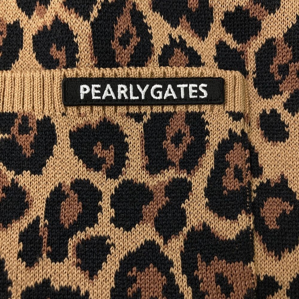 キルトジャージ パーリーゲイツ ベージュ レオパード柄 ヒョウ柄