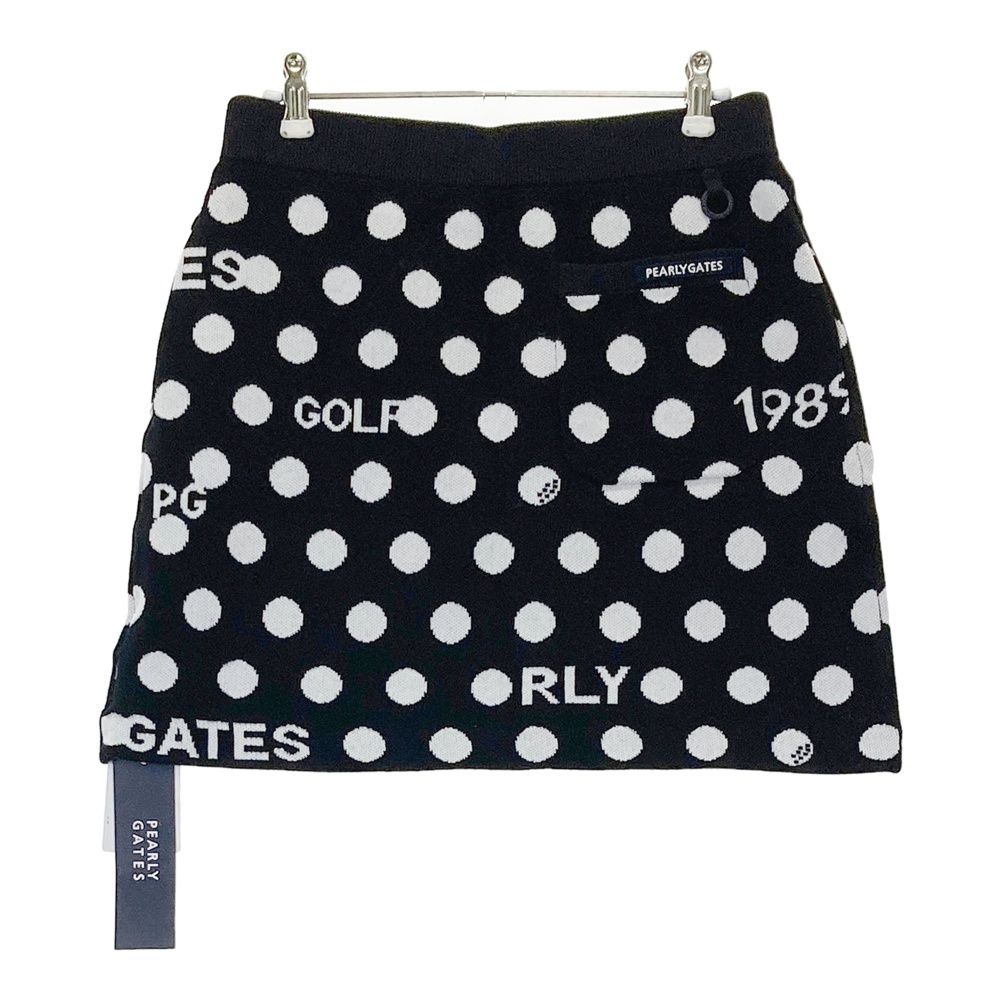 サイズ 1 PEARLY GATES パーリーゲイツ 055-2234124 ウール混 ニットスカート ドット 総柄 ネイビー系 240101551844 ゴルフウェア レディース ストスト
