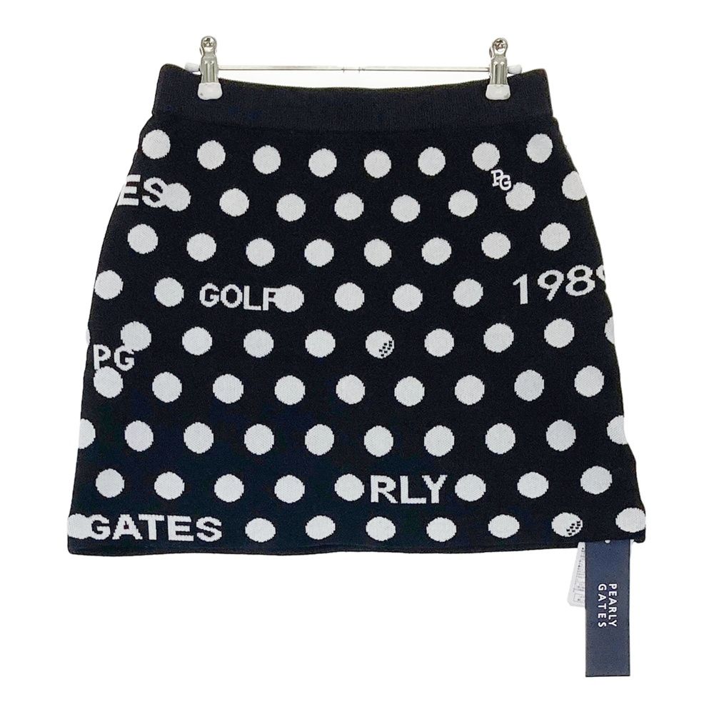 サイズ 1 PEARLY GATES パーリーゲイツ 055-2234124 ウール混 ニットスカート ドット 総柄 ネイビー系 240101551844 ゴルフウェア レディース ストスト