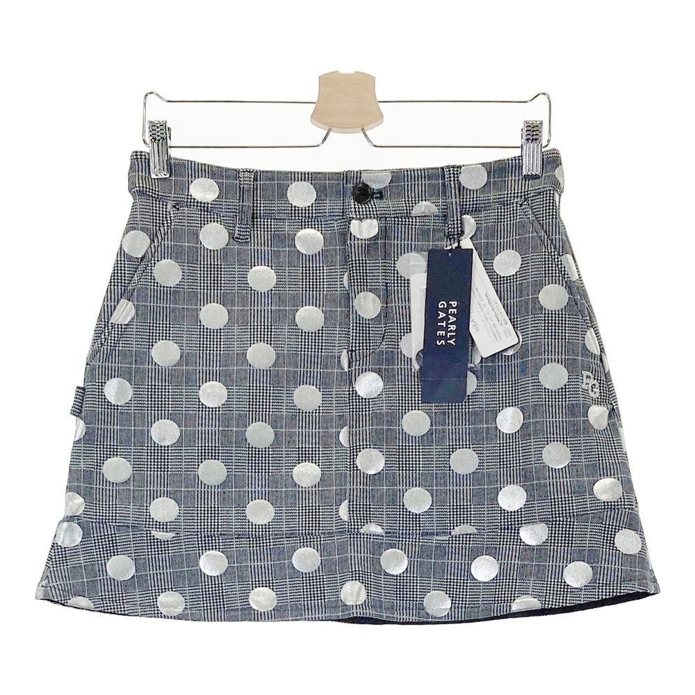 サイズ 1 PEARLY GATES パーリーゲイツ 055-1134112 ストレッチスカート ドット グレンチェック柄 ネイビー系 240101551858 ゴルフウェア レディース ストスト