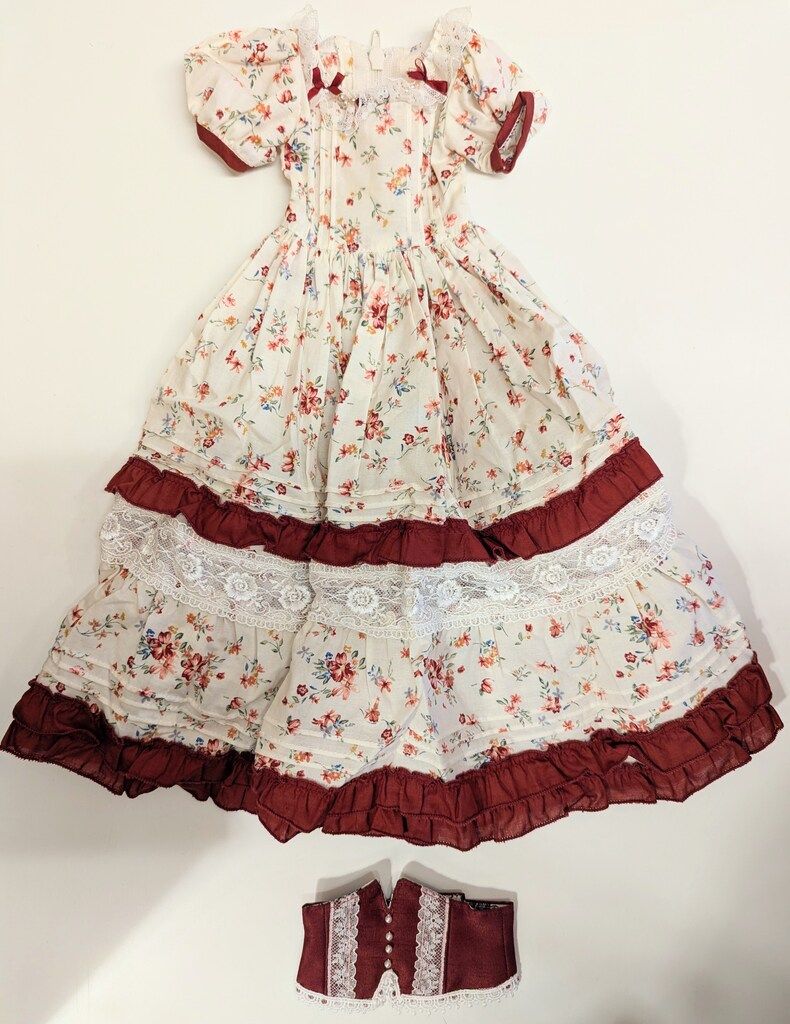 lacrimosa SD SD13女の子 SDGr女の子 コルセットドレス 真紅×小花柄