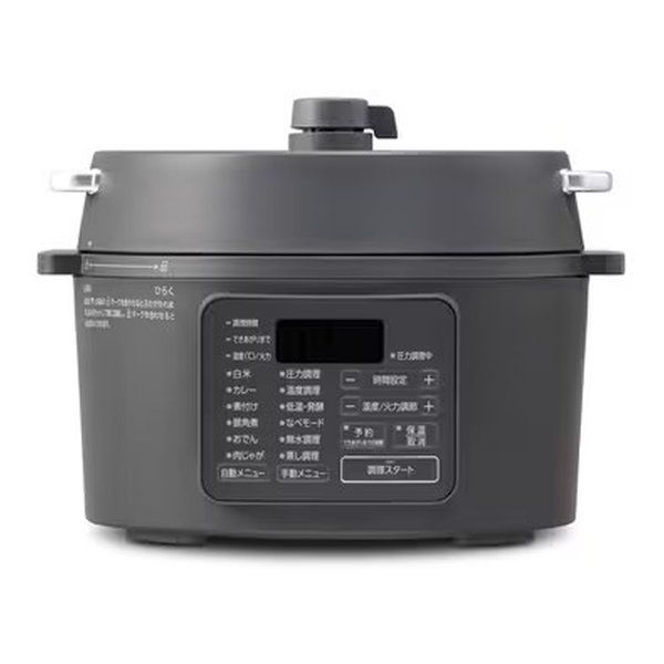 IRIS OHYAMA アイリスオーヤマ 電気圧力鍋 3.0 L レシピブック付き ミドルグレー PC-MB 3-H 2666208