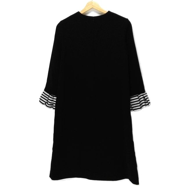 BORDERS at BALCONY ボーダーズアットバルコニー ワンピース サイズ38 M レディース - 黒×ライトグレー×アイボリー