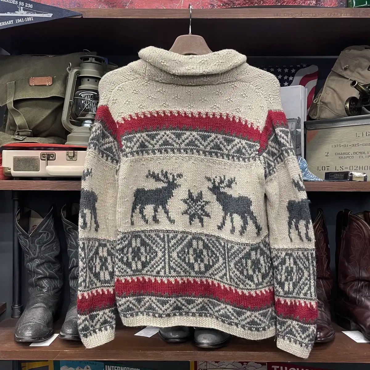 ポロラルフローレン ノルディック ハンドニット シカ柄 カウチンニット