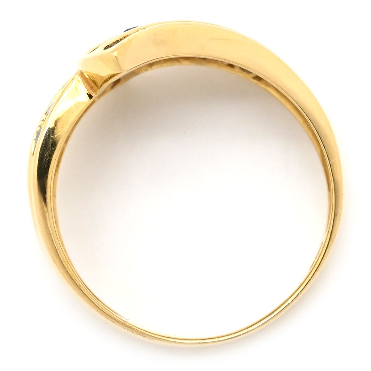 リング 指輪 ブルーサファイア ダイヤリング K18YG サファイア イエローゴールド 18K 750 YG 11.5号