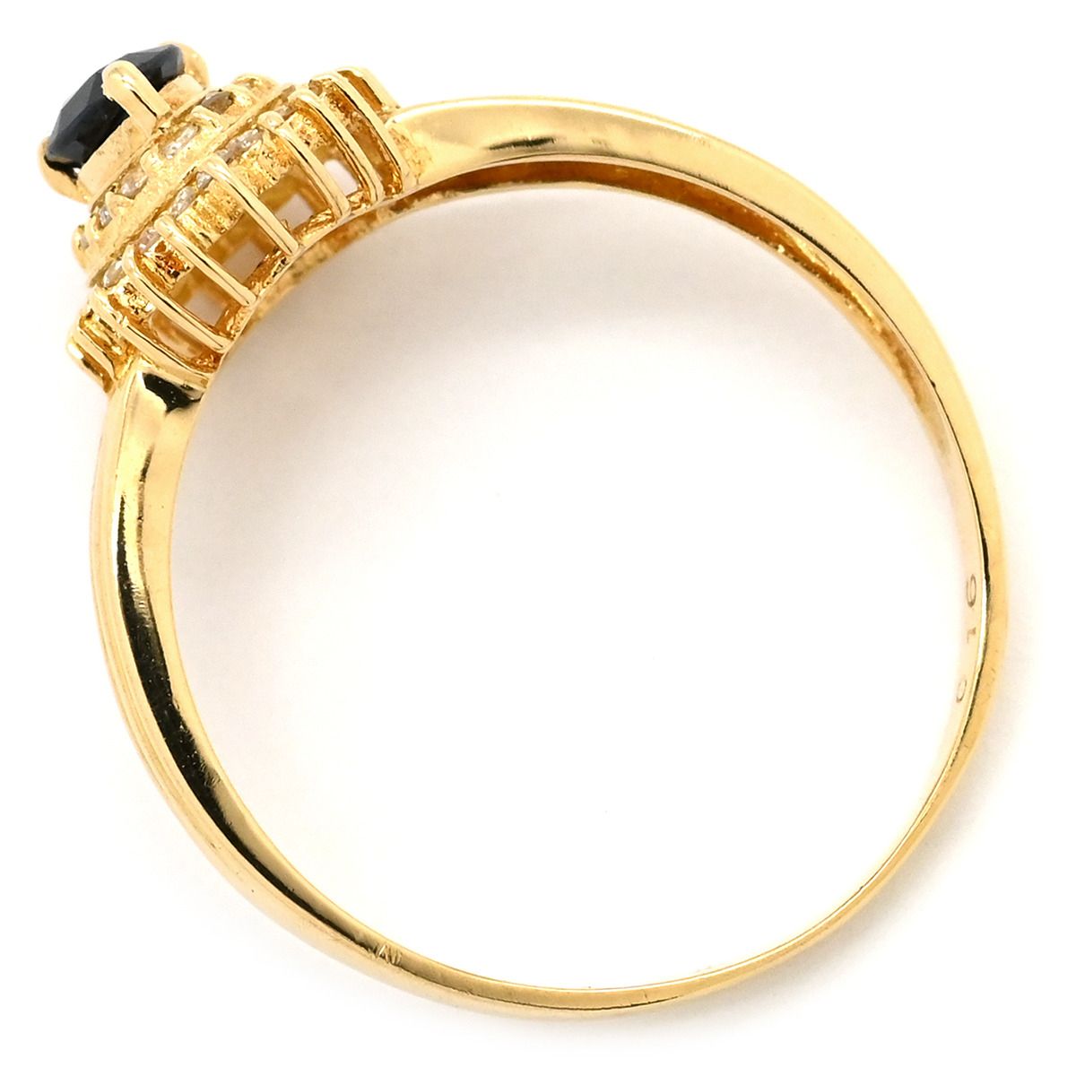 リング 指輪 ブルーサファイア ダイヤリング K18YG サファイア ダイヤモンド イエローゴールド 18K 750 YG 11号