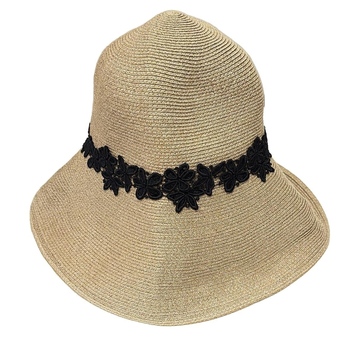 Athena アシーナ ハット - ベージュ×黒 レース