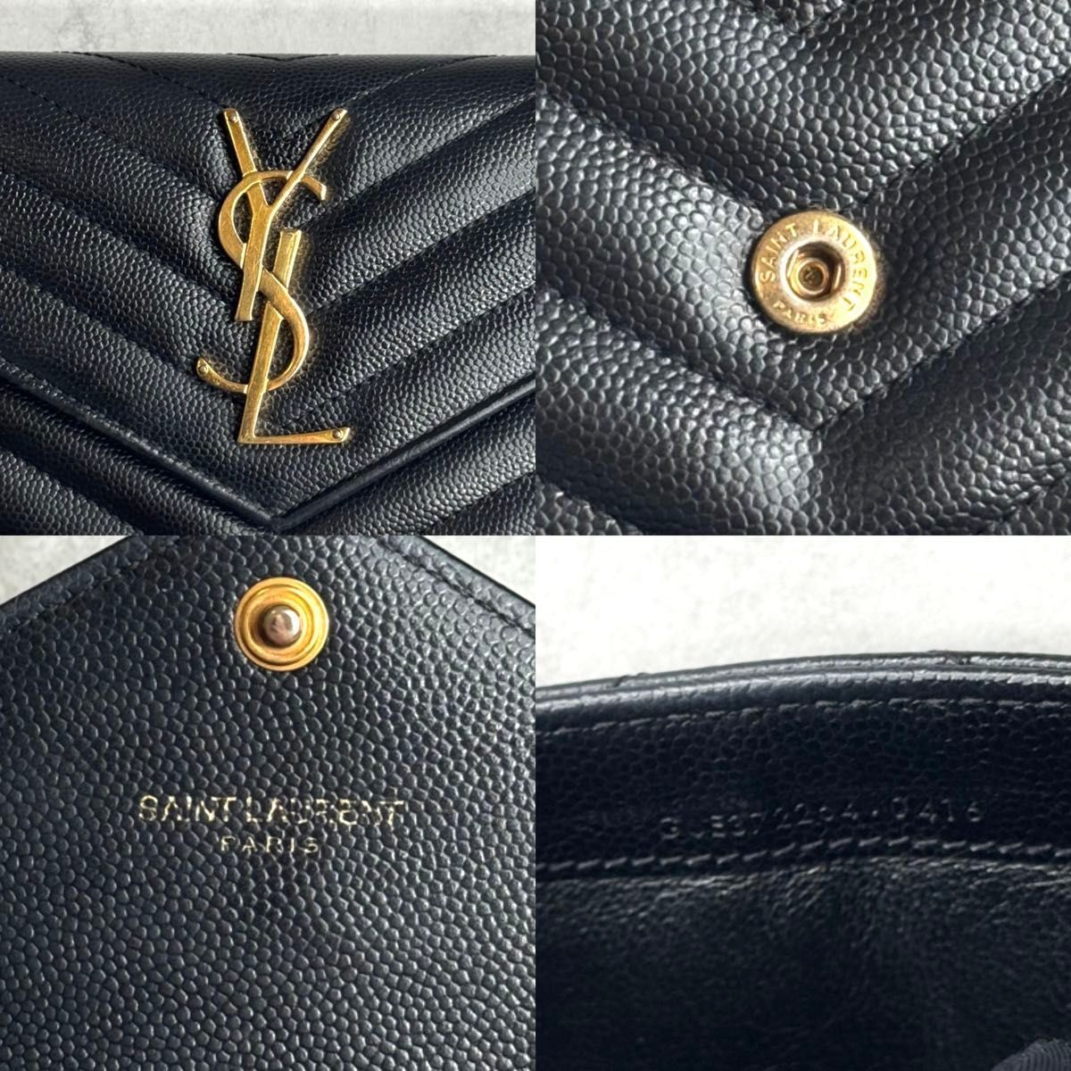 【美品】サンローラン　カサンドラ マテラッセ ラージ フラップ ウォレット　黒 楽天市場】サンローラン SAINT LAURENT レディース 長財布 CASSANDRE