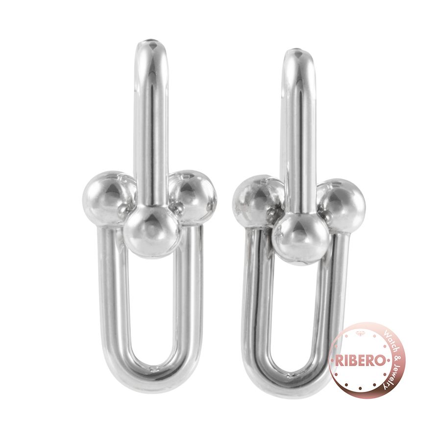 TIFFANY-Co. ティファニー ハードウェア ラージ リンク ピアス シルバー