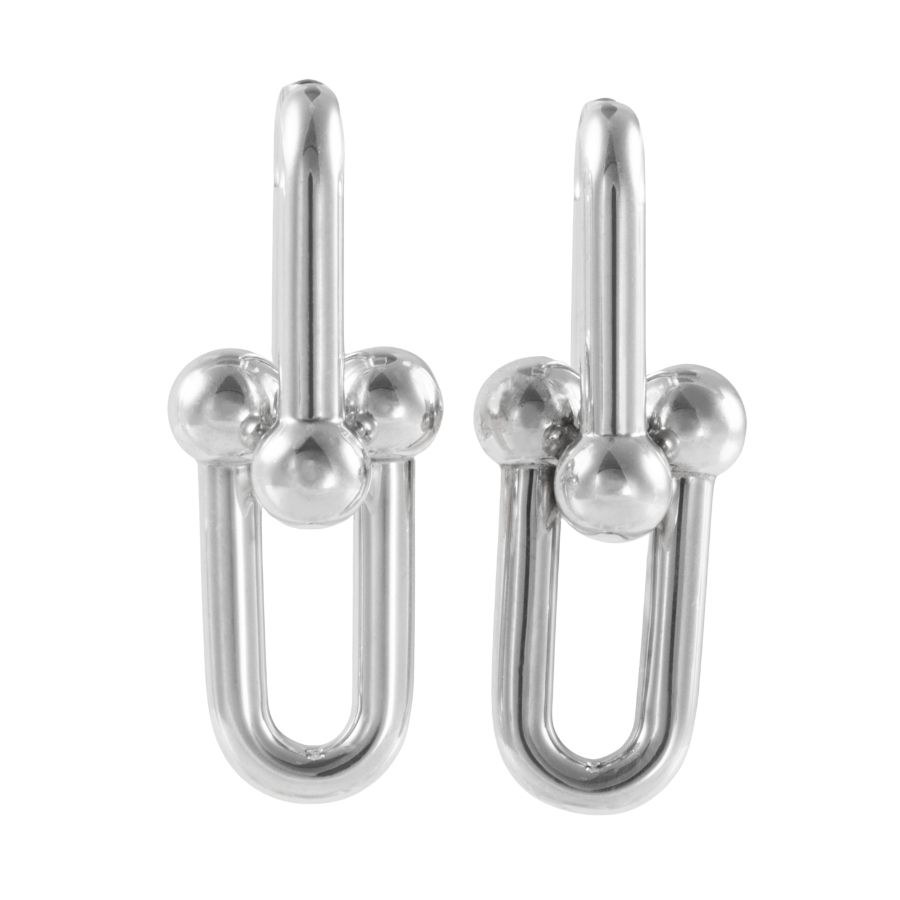 TIFFANY-Co. ティファニー ハードウェア ラージ リンク ピアス シルバー