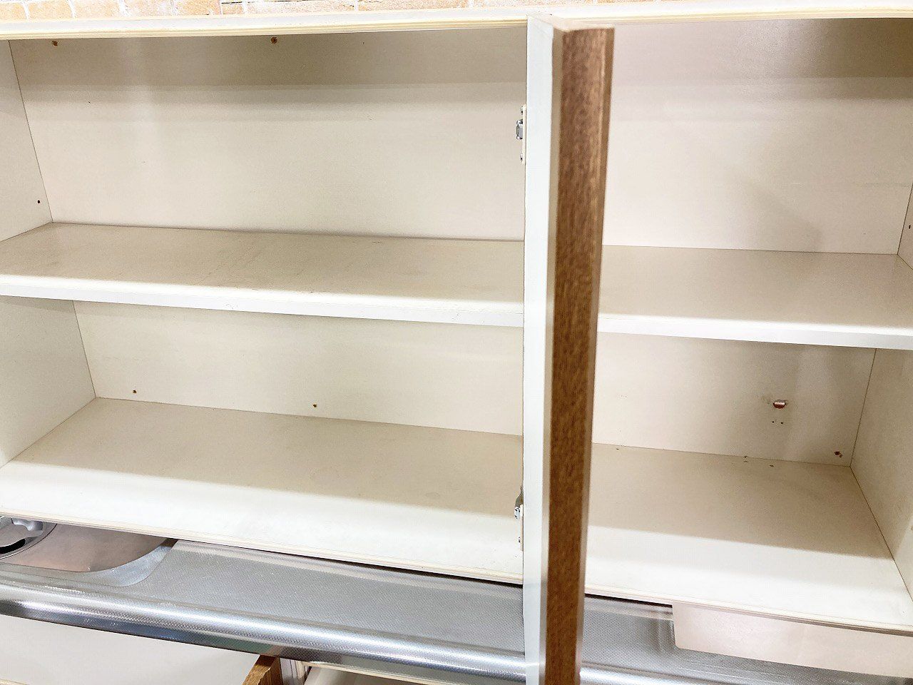  品 NODA ステンレス製 システムキッチン 混合水栓 流し台 調理台一体型 幅255 cm 2550 mm 吊戸棚とセット 木目 6 J キッチン 住宅設備