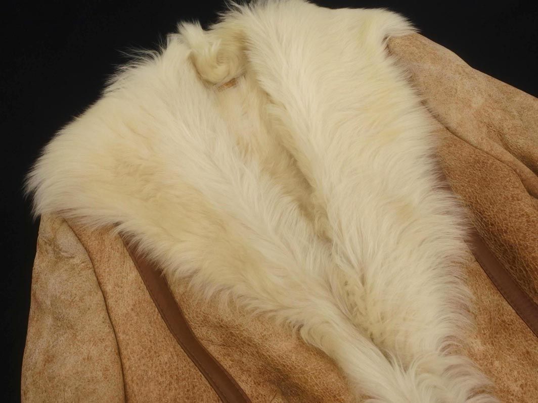 EPOCA エポカ ムートン コート size40 白ｘベージュ レディース