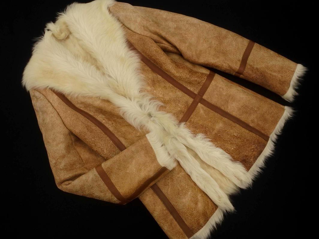 EPOCA エポカ ムートン コート size40 白xベージュ レディース