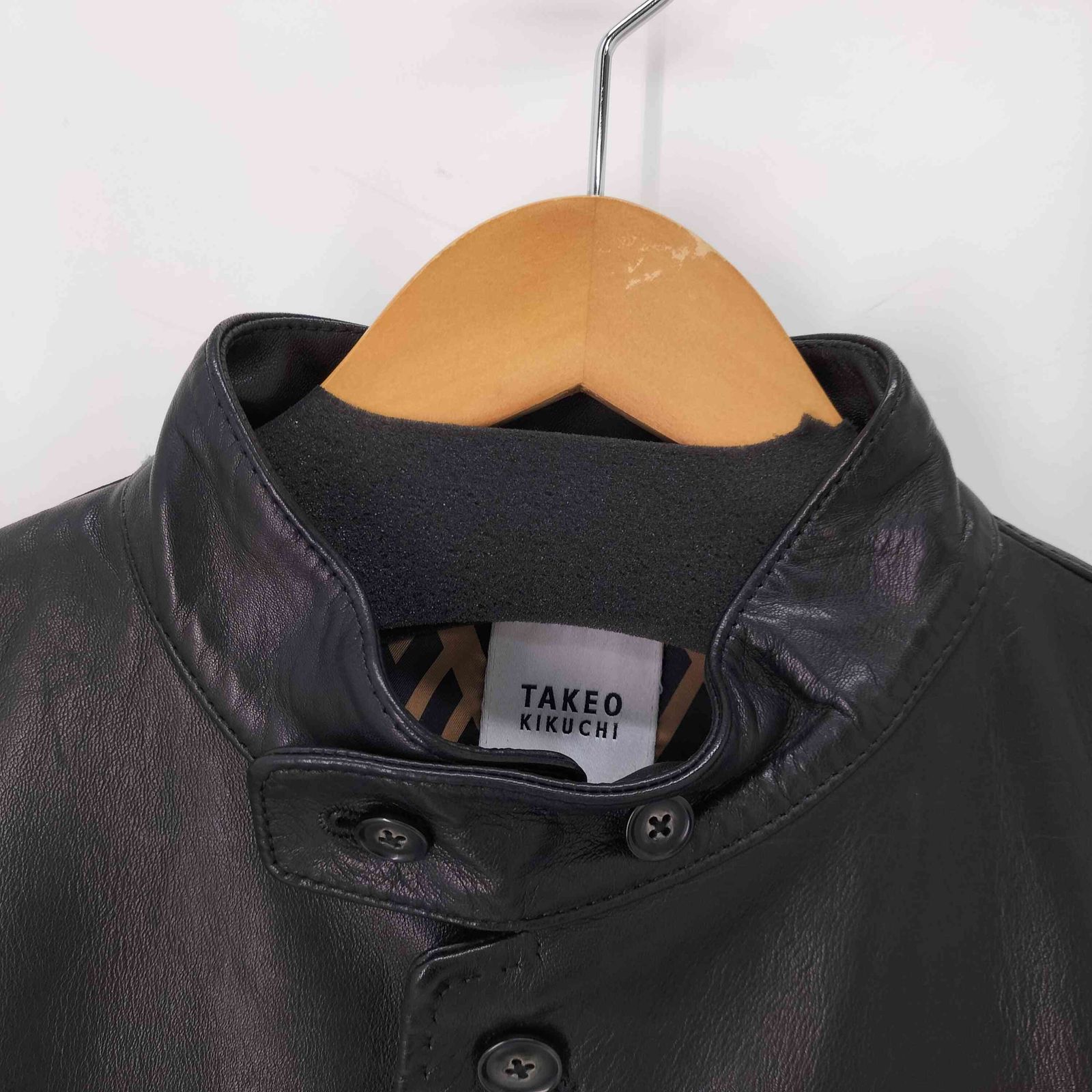 タケオキクチ TAKEO KIKUCHI 羊革 レザーカーコート メンズ JPN 3 KANDAIZUMI_COM