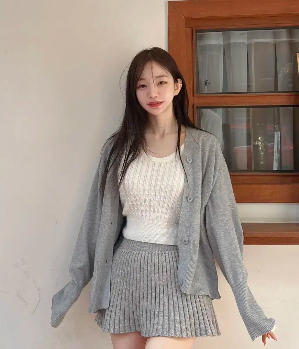 カインダミ-ニット プリーツ スカート フリーサイズ