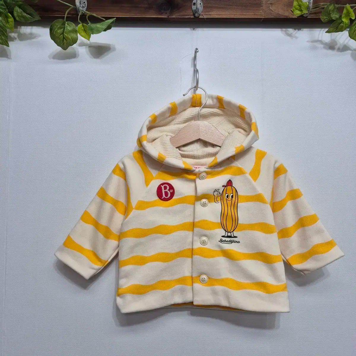 85 BEBE DE PINO(ベベデピノ) K-WAY(ケーウェイ)ウェットベイビー フードカーディガン