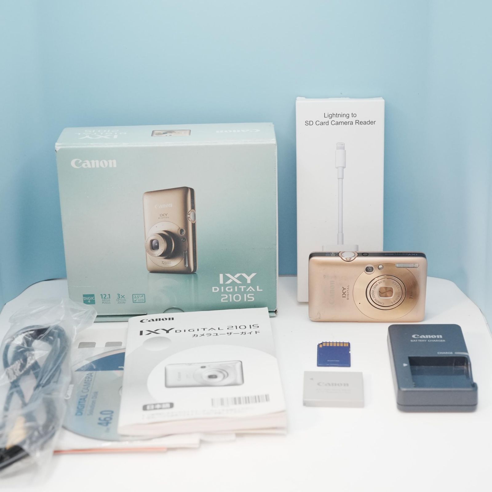 Canon IXY DIGITAL 210 IS デジカメ スマホ転送OK フルセット a5334