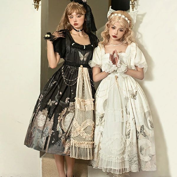 ロリータ ロリィタ ワンピース ロリータファッション ロリィタファッション 半袖 クラシカル ゴシック 大人 ふわふわ レース レディース ハ