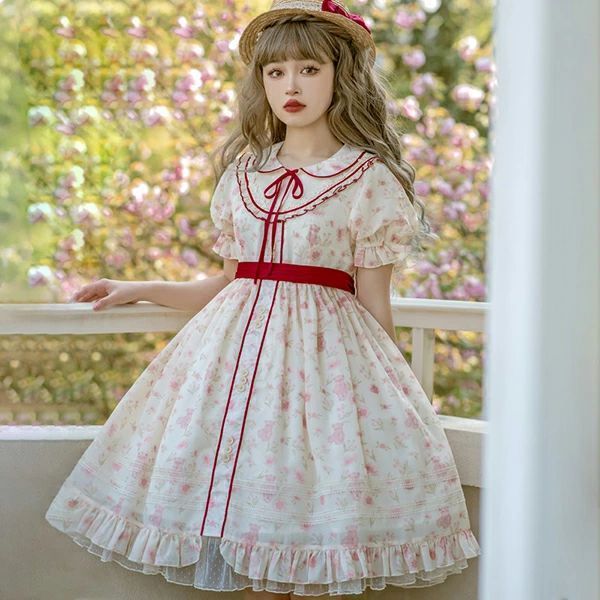 ロリータ ロリィタ ワンピース 紺色 ロリータファッション ロリィタファッション 半袖 クラシカル ゴシック 大人 ふわふわ レース レディー