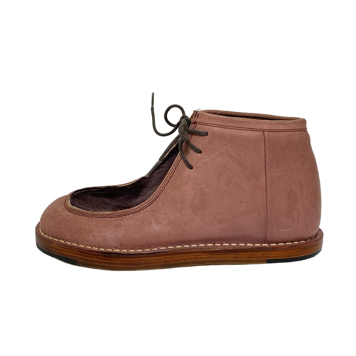 MIHARAYASUHIRO ミハラヤスヒロ ショートブーツ 26 メンズ - ピンクブラウン×パープル レザー ファー