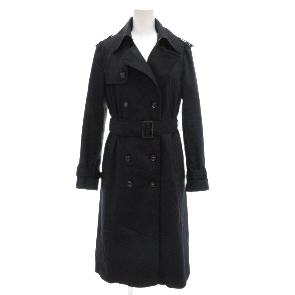 アクアスキュータム AQUASCUTUM トレンチコート ロング 55 紺 ネイビー ライナー付 裏地チェック ベルト付 GV GY19