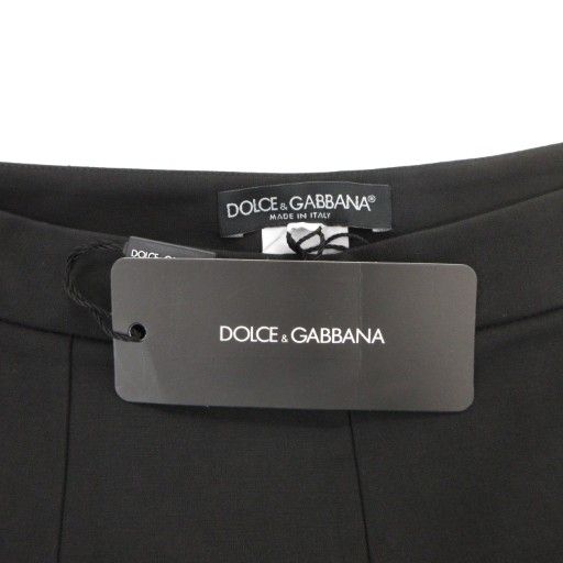 【お中元ギフト】 ドルチェ-ガッバーナ ドルガバ DOLCE-GABBANA ストレッチパンツ スキニー 裾ジップ 38 黒 ブラック GV GY19 全商品送料無料!